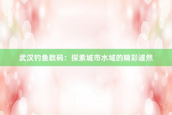 武汉钓鱼数码：探索城市水域的精彩遽然